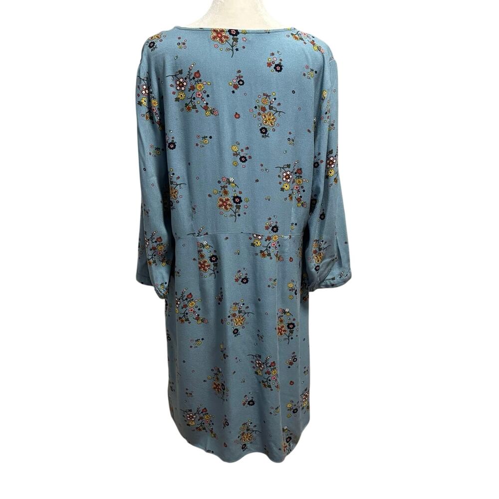 Boden Size 12 Eliza Draped Floral Babydoll Dress Heritage Blue - Picture 3 of 7